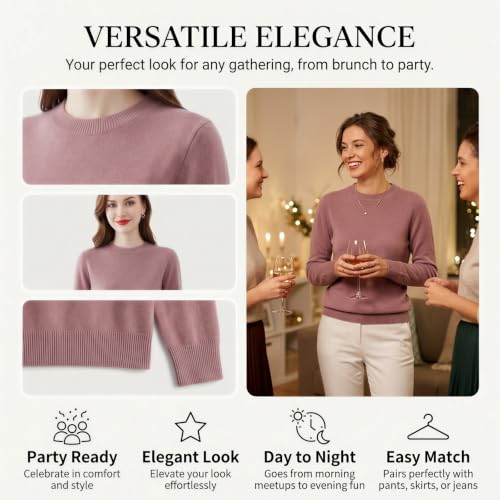 VBTAPA Long Sweaters for Women Fall Sweaters Women Trendy Long Sleeve Crewneck Sweater Fall Lightweight Loose Knit Pullover Basic Tops 2026 Mint Green M - image 5