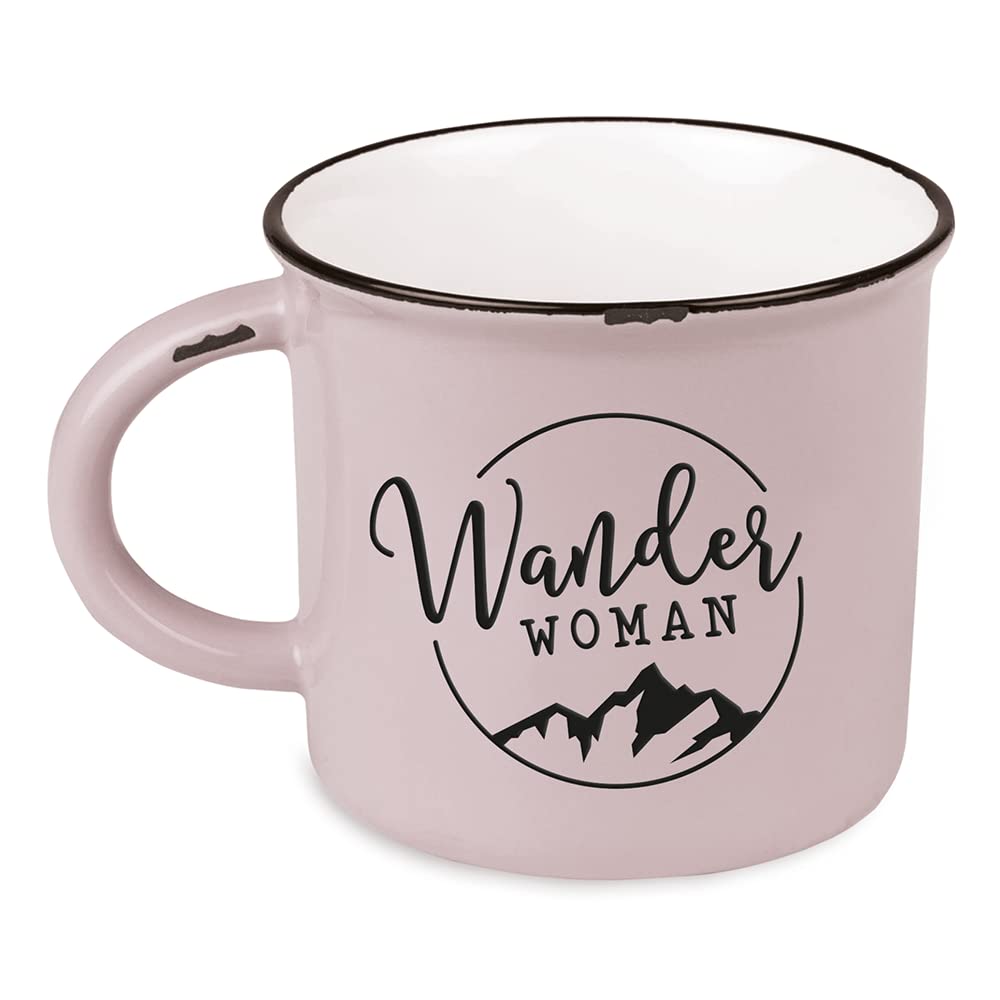 Grafik-Werkstatt Vintage Coffee Cup, Ceramic Mug for Gifting, Alpine, 400 ml, Wander Woman