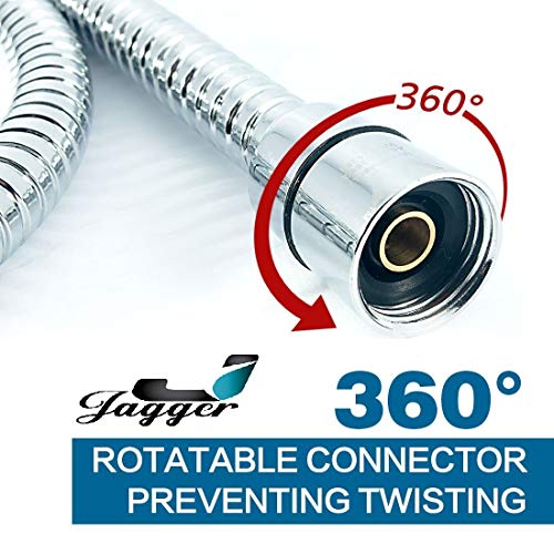 Image of JAGGER (1.5 Meter) Stainless Steel Double-Buckle Flexible Shower Hose Hand Shower Hose Shower Tube, Health Faucet Tube for Bathroom, Flexible Tube, Faucet Pipe for Toilet (Pack of 1)