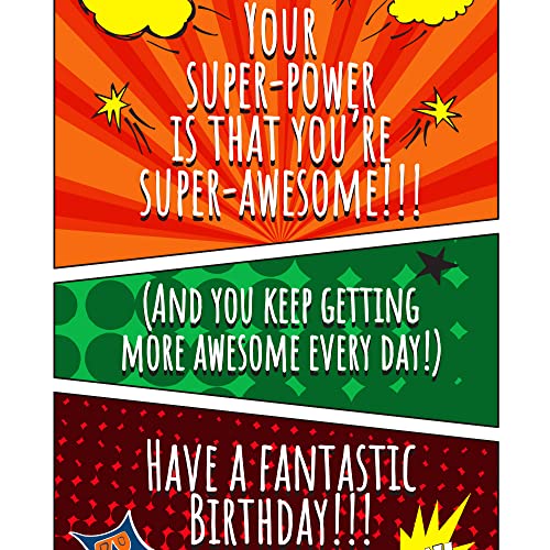 Prime Greetings Birthday Card For Grandson, Made In America, Eco-Friendly, Thick Card Stock With Premium Envelope 5In X 7.75In, Packaged In Protective Mailer (Superhero) #TOP6