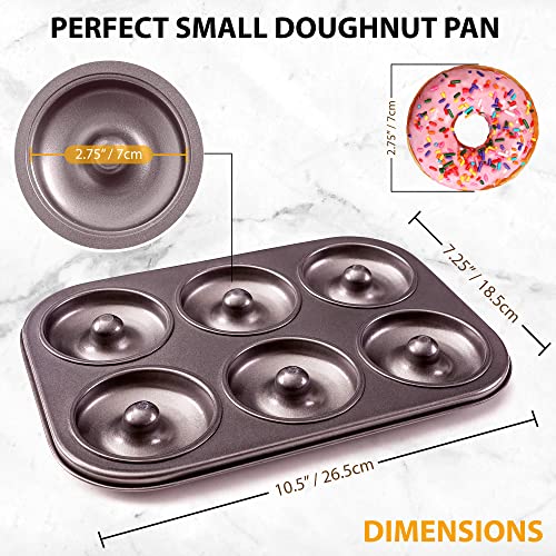 Donut Pan by Dohnuts - Premium 6 Cup Non-Stick Mini Doughnut and Bagel maker – for Healthier Homemade Baked Cakes
