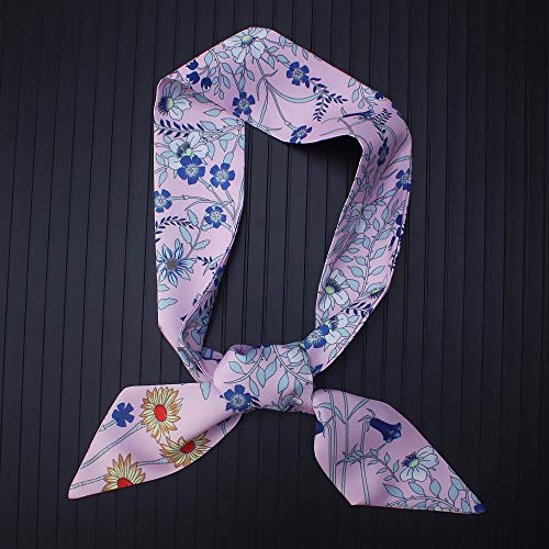 4pcs Bright Flowers Bag Handbag Handle Ribbon Scarf Hair Head Band Neck Scarf Neckerchief Scarf Fashion Gifts, Multicoloured, Medium3