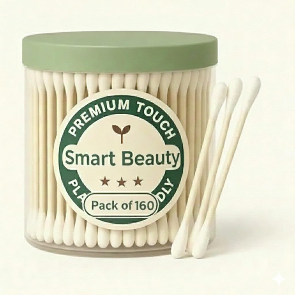Smart Beauty Premium Touch Cotton Swabs Soft Cotton Ear Buds for Makeup Hygiene Baby Care First Aid Personal Grooming Travel Friendly Plastic Box. (160 Stick)-picture-58