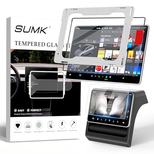SUMK Tempered Glass Screen Protector for Tesla Model Y Juniper/Model YL