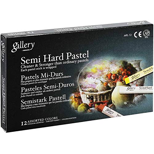 Mungyo Gallery Semi-Hard Pastels Cardboard Box Set Of 12 - Assorted Colors #TOP1