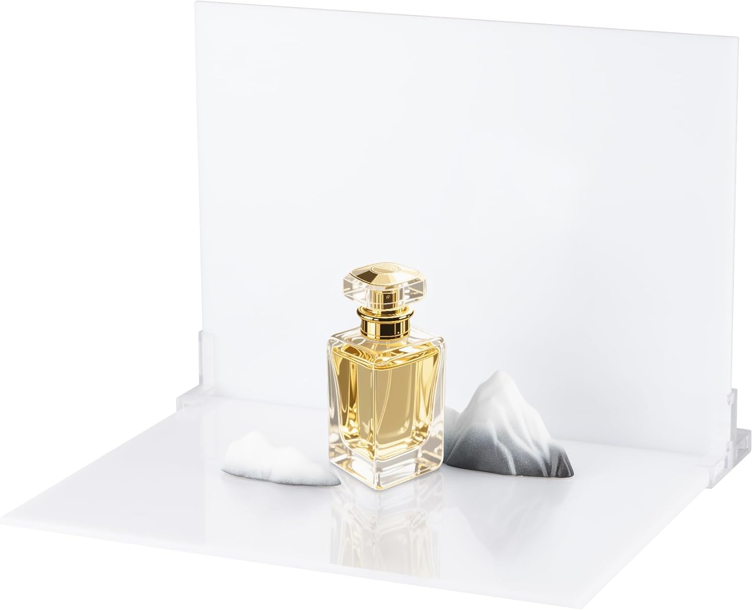 Meking Product Photography Backdrops Dual- Sided Matte and Reflective White Photo Background for Food, Makeup, Jewelry and Other Small Product, 2Pcs 15.7x11.8in Photo Backdrop Boards with 2Pcs Bracket