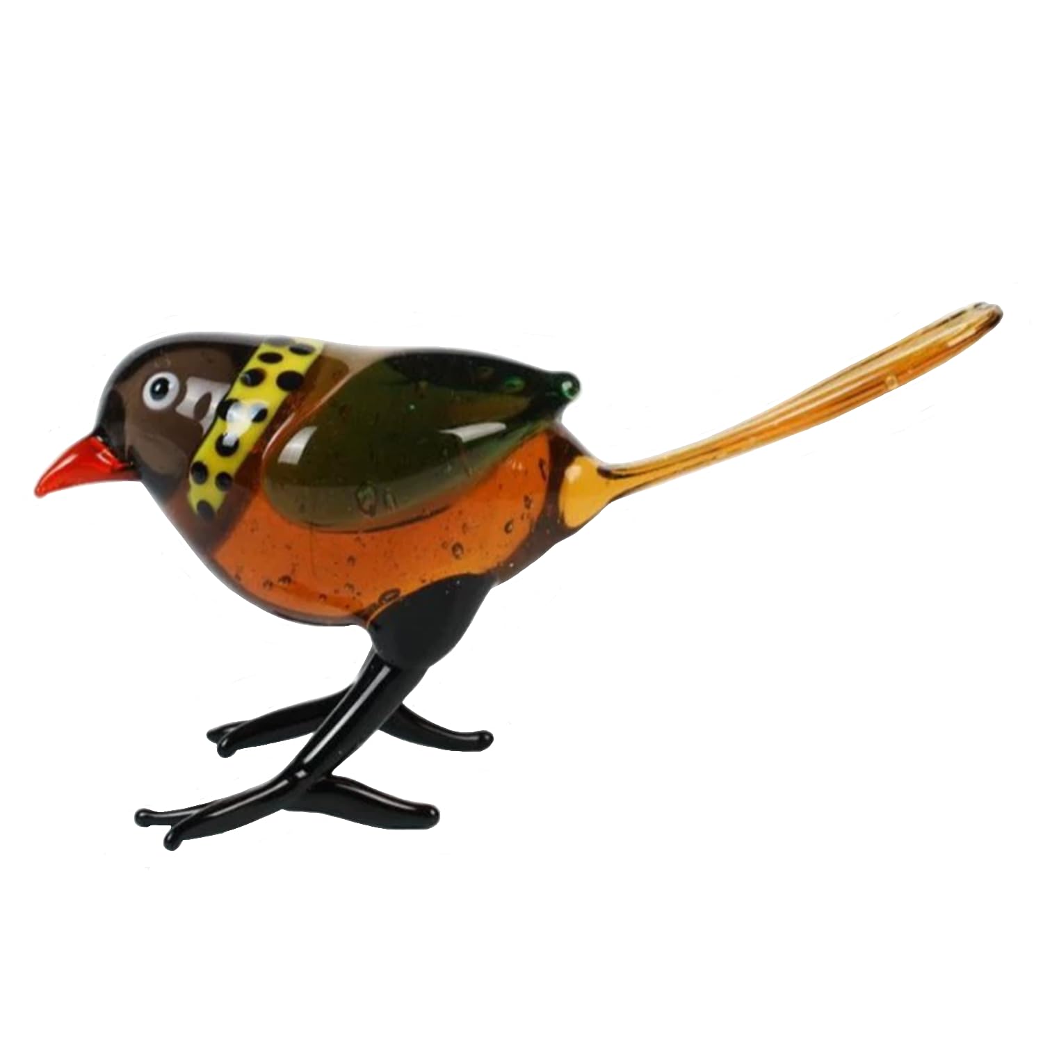 ZDHC Bird Figurine Art Hand Blown Glass Animal Sculpture Collectible Desktop Crystal Ornaments for Centerpiece Home Office Display Decor Craft (Style J)