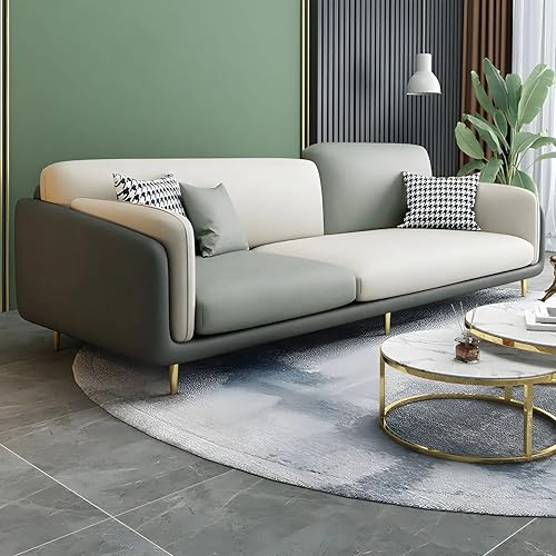 Image of Black Wood Modern Luxury Velvet Fabric 3+2+1 Seater Sofa in Bug Resistant Solid Wood for Bedroom, Living Room, Dining Room, Drawing Room, Home Office (Dark Grey & Beige, 6 Seater, Classic)