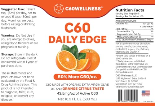 Aceite de Oliva Orgánico C60 Wellness 500 ml miniatura 2