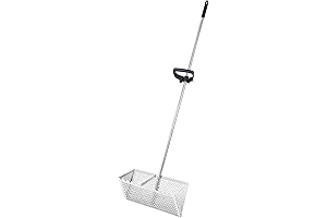 Detachable Sand Flea Rake with Shark Tooth Screen & 16-Foot-Wide Drain Screen