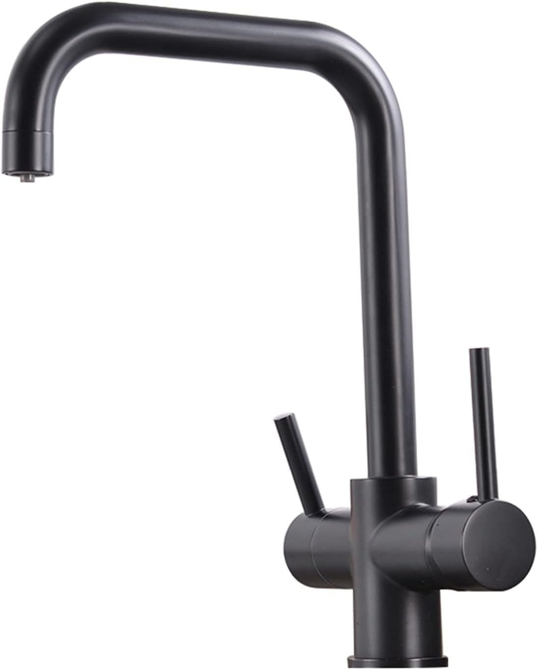 FCXWEVR 3Way Black Osmosis Filter Faucet for Kitchen Sink Double Handle Water Filter Tap Stylish Oatmeal Black Design Premium Quality Kitchen Accessories
