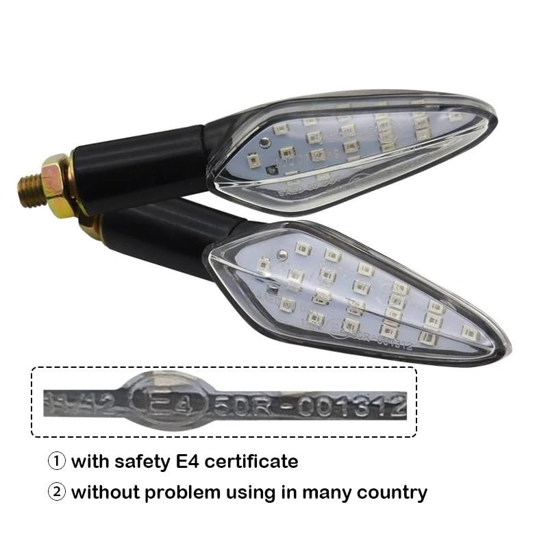 Intermitentes Motocicleta Intermitentes de motocicleta homologados E4 Intermitente EMark Luz LED para Relé incorporado para