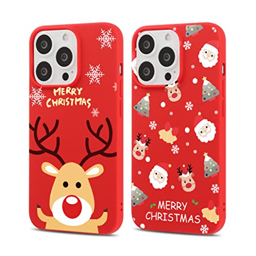 ZhuoFan [2 pezzi Natale Cover per iPhone 14 6,1