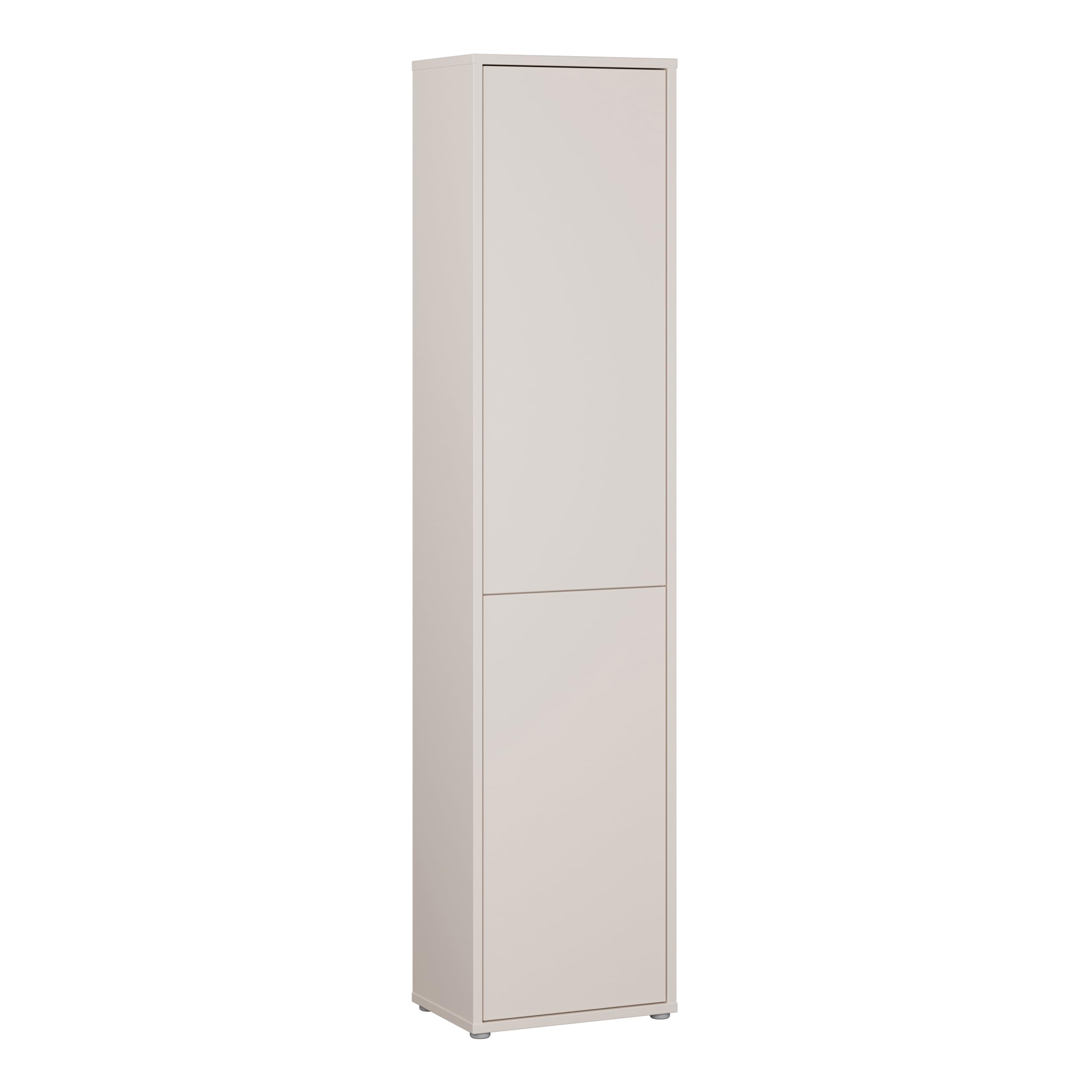 Forte Alice Springs Hochschrank 50, modern-minimalistisch, 2-türig, Wohn-/Esszimmer, Holzwerkstoff, Kaschmir Beige, 49,8 cm breit x 214,3 cm hoch x 34,9 cm tief