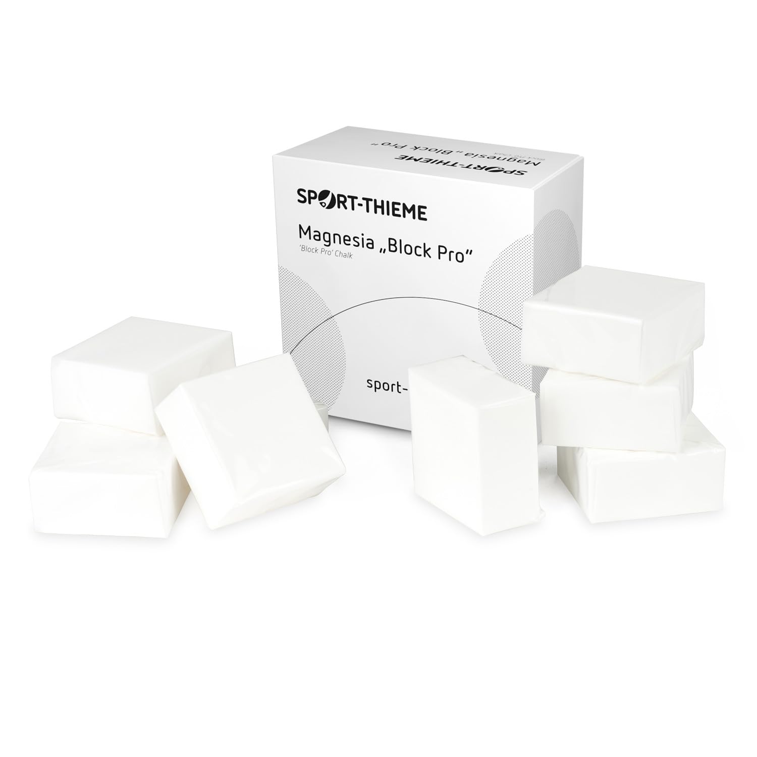 Sport-Thieme Magnesia in Blockform | 520 g Sparset mit 8 Ziegel je 65 g | 100% Magnesiumcarbonat | Ideal für Klettern, Krafttraining, Turnen, Leichtathletik | Markenqualität