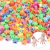 Multicolor Beads Set: 600 Stück sternförmige Perlen, enthält eine Vielzahl von Farben zur Auswahl, wird mit einer Rolle aus 10 m Stretch-Kristalllinie geliefert. Sie können entsprechend der erforderlichen Länge schneiden, um handgefertigte Produkte herzustellen.