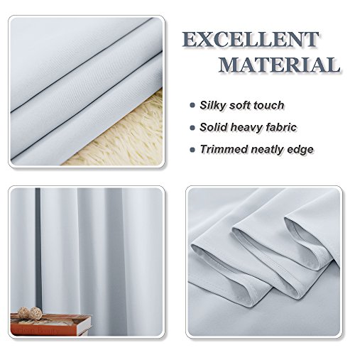 Image of PONY DANCE Greyish White Small Window Curtain Panels Room Darkening Curtain Tiers for Nursery with Top Grommet (Only Block 60-75% Lights), 29 x 30 Inch, 1 Pair