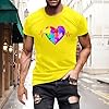 2025 Men's T-Shirt Men's T-Shirt Men's Summer Fashion Casual Printed T-Shirt Printed Tops, yellow, S #2