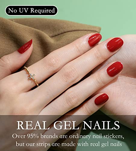 Beaolata Nail Polish Strips Long Lasting, 20 Nail Wraps, Nail Stickers, Gel Nail Strips, Easy Apply& Remove, Salon Quality (Tomato Juice) #TOP2