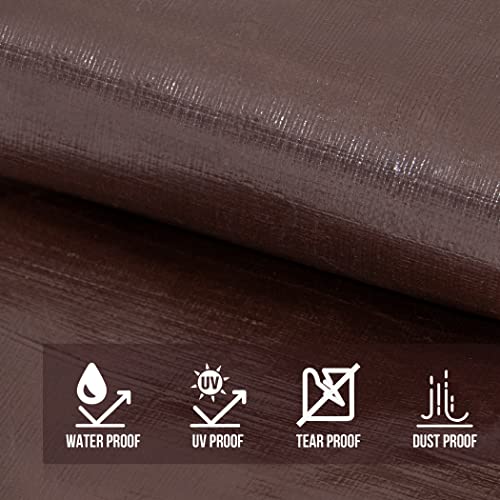 Image of CARTMAN 30x40Ft Heavy Duty Waterproof Poly Tarp Cover 12 Mil, Brown /Black