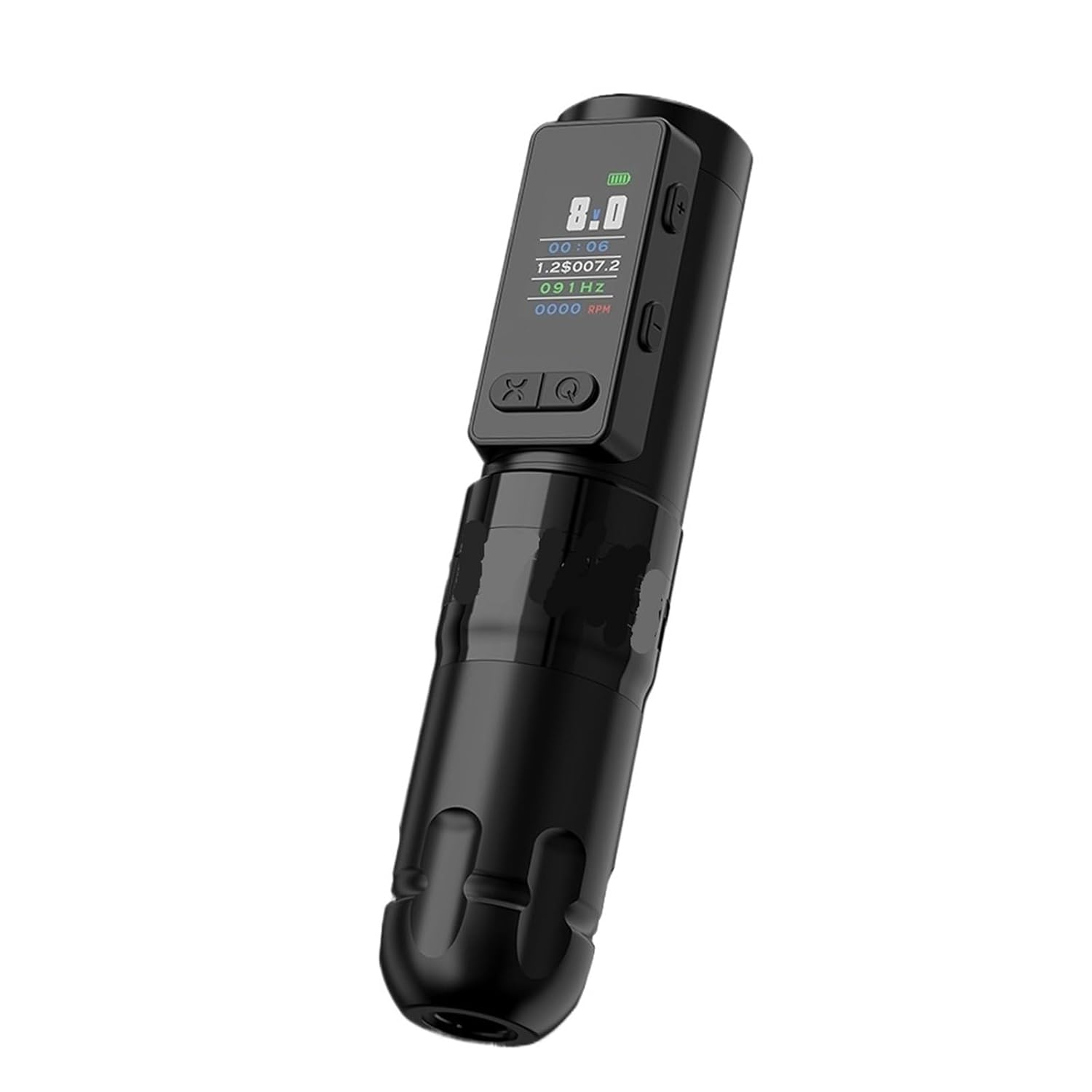 Wireless Tattoo Machine Pen Coreless Motor Double Bearing Straight Rod 2400mAh Color Screen Billing Battery(Black)