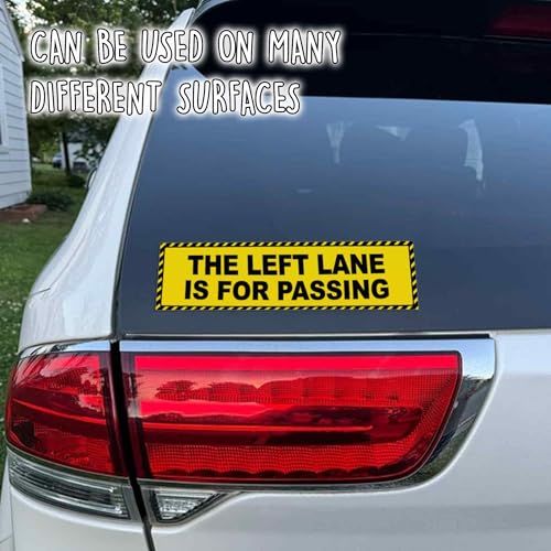 Image of The Left Lane is for Passing Vinyl Funny Bumper Sticker Weather-Resistance for Bumper, Trucks, Cars