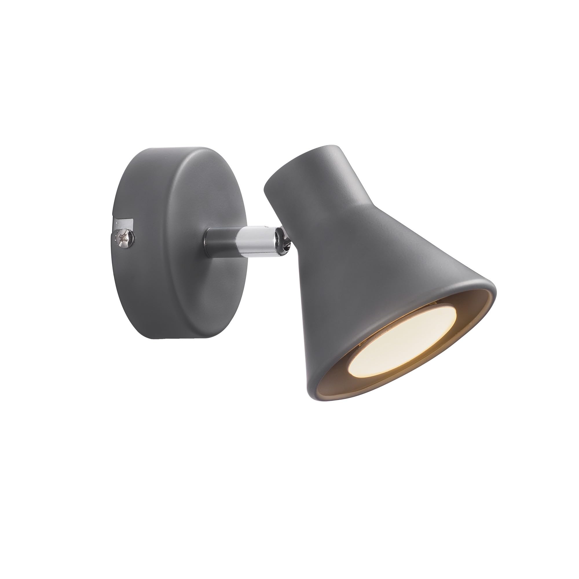 Nordlux Eik Wall Light Grey Metal Bedroom GU10 Switch Plug in/Mains