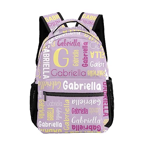 Custom Backpack Personalized Bookbag with Name for Elementary Girls Boys, Waterproof Customize School Book Bag, Unique Back Pack Customized Gift for Kids Back to School, 1 Pack