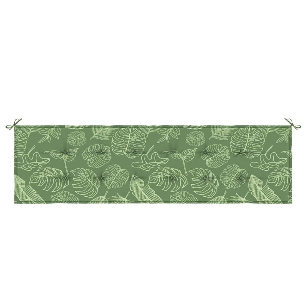 Poduszka na ławkę z tkaniny Oxford, wzór liści, 150 x 50 x 3 cm, z wypełnieniem z pianki poliuretanowej, ergonomiczna poduszka do siedzenia na ławkę, krzesło, do ogrodu, na balkon, taras