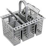 Dishwasher Silverware Cutlery Basket (9.5 x 5.4 x 4.8 inches) for Hotpoint 99673-8729,C00257140 C00386607 dishwashers utensils Compatible with most brands G-E, Whirl-pool, Sam-sung, BO-SCH, May-tag, Kitchen-Aid, Ken-more