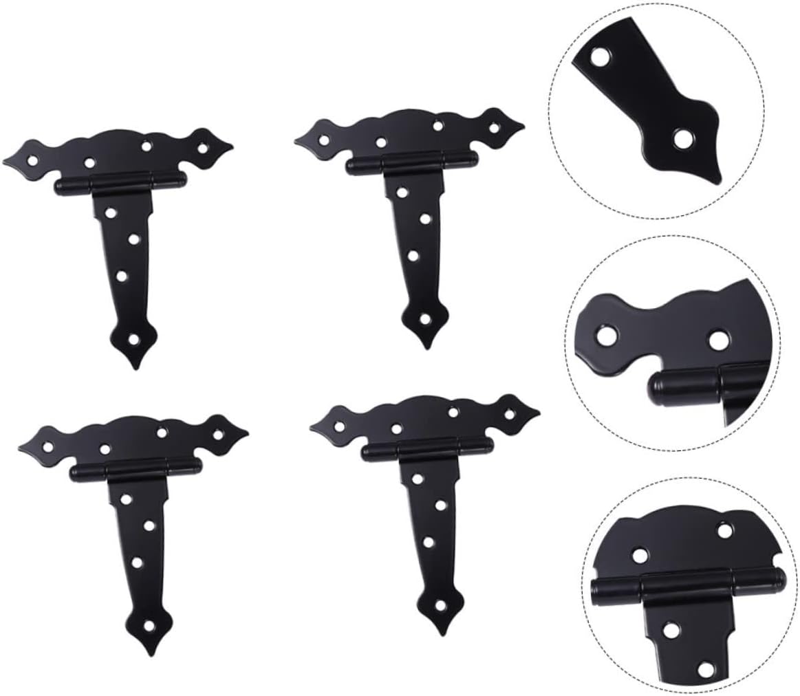 Toyvian 4pcs Strap Hinges Shed Door Hinges for Gates and Wooden Doors Easy to Install Smooth for Projects