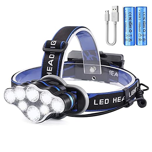 Linterna Frontal Led Recargable, 18000 Lúmenes Linterna Cabeza con 8 Modos y Luz Roja de Advertencia, Linterna de Cabeza para Camping, Bicicleta, Pesca, Casco