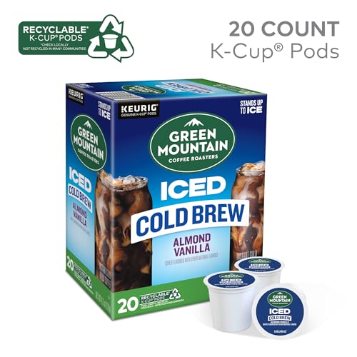 Green Mountain Coffee Roasters Almond Vanilla Iced Cold Brew Coffee, Single Serve Keurig K-Cup Pods, 20-Count Box - image 2
