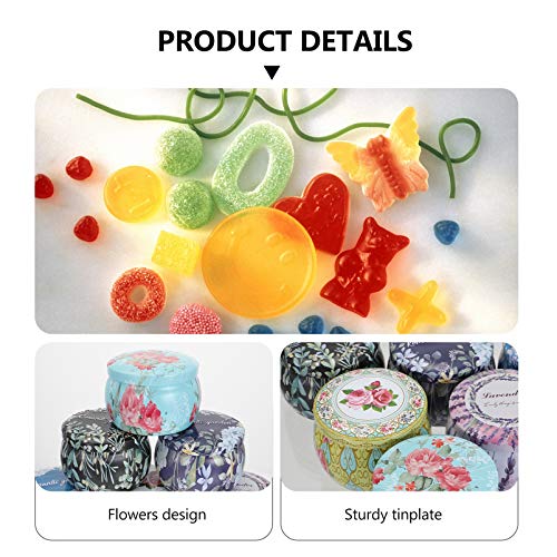 UPKOCH 6Pcs Rodada Sobremesa Dos Doces Do Casamento Caixas De Doces Folha de Flandres Recipiente Vaz
