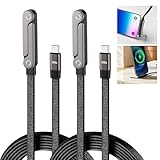 【Conception Coudée à 90 Degrés】Le câble USB-C à charge rapide, conçu avec un angle coudé à 90 degrés, garantit un accès libre à votre appareil pendant que vous l’utilisez ou que vous jouez, même lors de la charge. Grâce à son support pliable en forme de T, il est compatible avec la plupart des coques de téléphone d'une épaisseur inférieure à 3 mm, offrant ainsi une utilisation pratique et adaptée à votre style de vie.