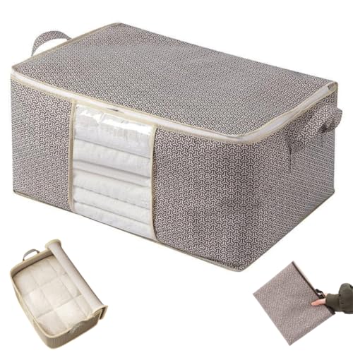 Kit C/2 Bolsas Organizadoras Multiuso C/Visor, Zíper Duplo, Alças | Ampla, Resistente, Dobrável e Lavável | Ideal para Roupas em Geral, de Cama, de Banho e Brinquedos