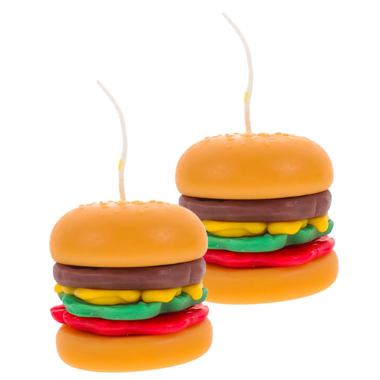 Velas de Naranja 2 Hamburguesa Piezas Cera Aromáticas | Ambiente Festivo, Decoración de Escritorio, Obsequio para Amigas y Novias