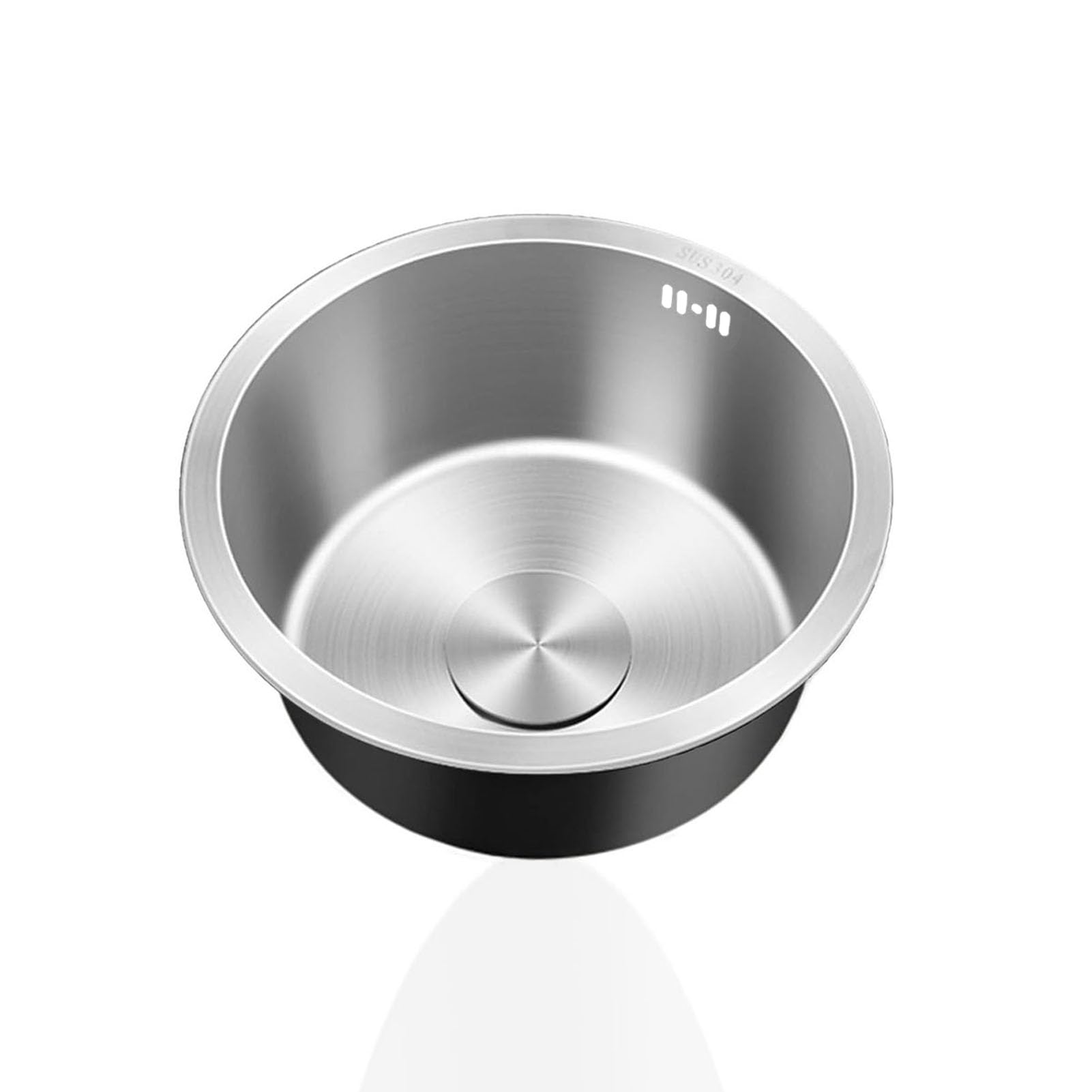 Gkirqvpe One Color Round Stainless Steel Sink, Mini Round Kitchen Sink Stainless Steel With Overflow And Drainer Waste Kit Undermount Topmount 25-45Cm(Ø 32Cm)