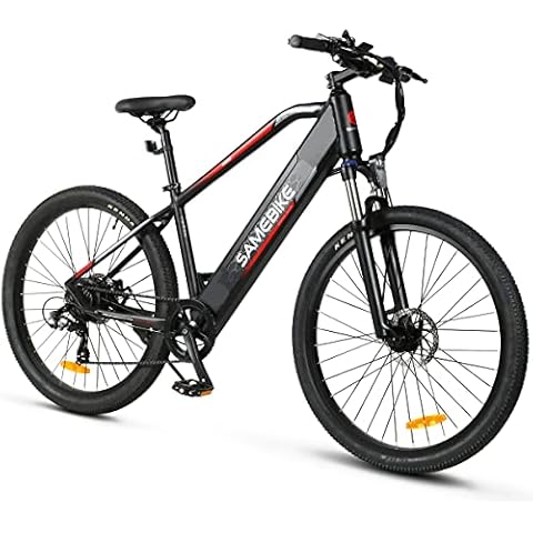 SAMEBIKE MY275 Electric Mountain Bikes with 48V 10.4AH Removable Battery 27.5 inch Ebike TFT Color LCD Display Commuter Electric Bikes for Adults Black Cover