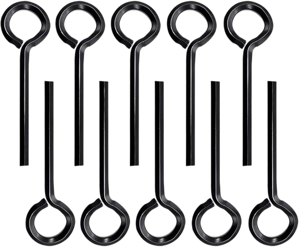10Pcs 5/32 Inch Standard Hex Dogging Key with Full Loop, Black Allen Wrench Door Key, Solid Metal Allen Key Set Wrench for Push Bar Panic Exit Devices, Keychain Push Bar Panic Exit Device Key