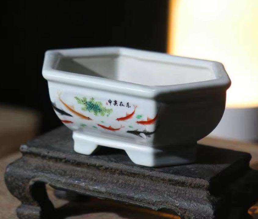 六角形陶器鉢 盆栽鉢 青磁鉢 山野草鉢多肉植物 植木鉢小品大