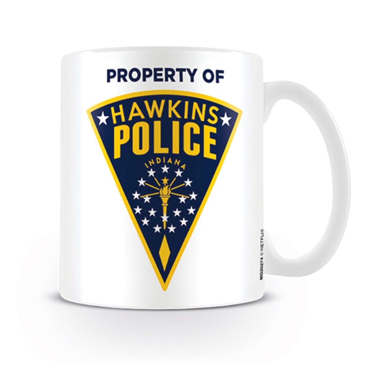 Pyramid International White Stranger Things Ceramic Mug With Hawkins Police Property Design In Presentation Box - Official Merchandise