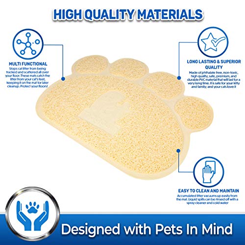 Pet Magasin Cat Litter Mat (2-Pack) - Durable Pet Litter Rugs For Cats, Dogs, And Rabbits - One Large (35.5'' X 23.5'') And One Medium (21.5'' X 17.5) #TOP1
