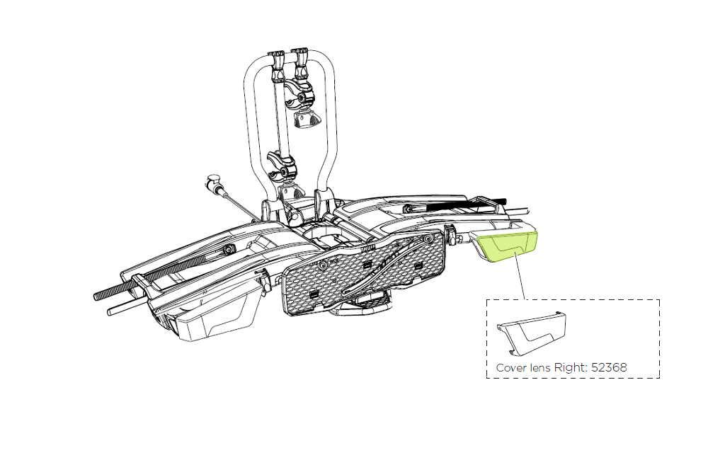 Thule Th52368 – Ricambio Deviatori Per Portabici Montagna – Adatto Per EasyFold 931/2/3 – Colore Nero, Unisex