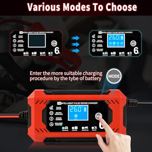 Miniatura 3 de Cargador De Baterias Coche Y Moto, Cargador Bateria Moto 12v 6a Inteligente