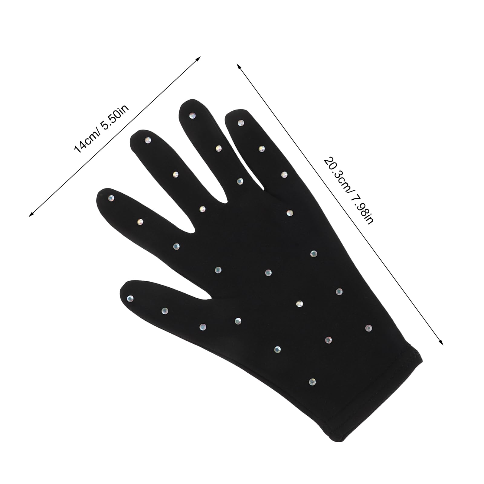 BUGUUYO Guantes para Patinaje Artístico sobre Hielo para Mujer, Talla L, Color Negro Opaco, con Decoración de Gemas de Imitación, Antideslizantes y Térmicos, Accesorios para Patinaje — view 2