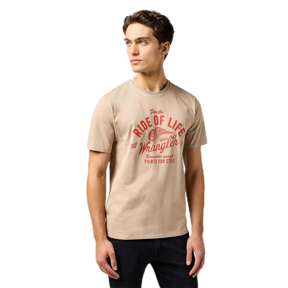 Wrangler Men's Americana Tee T-Shirt, Timberwolf, XXL