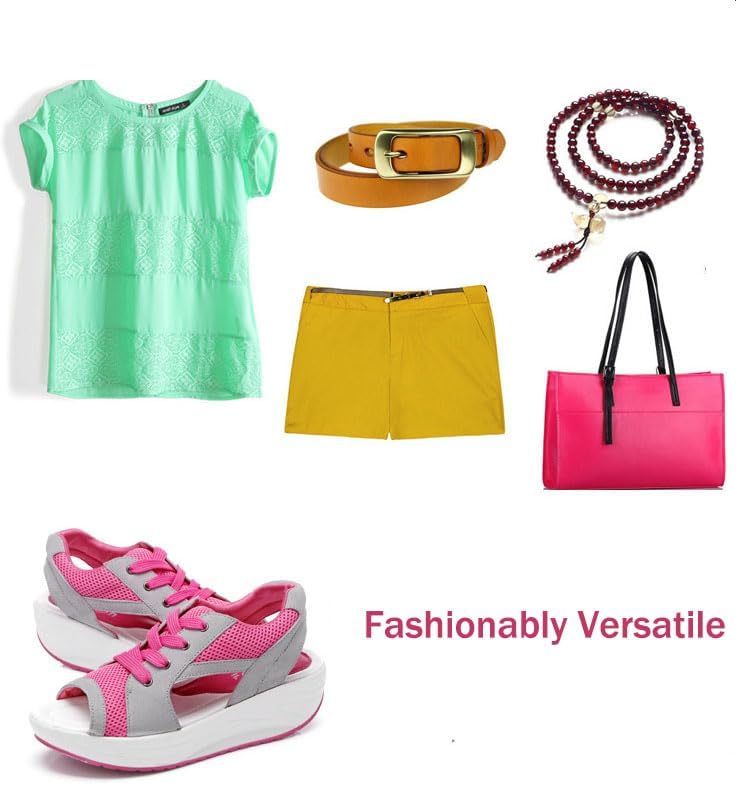 Open Toe Tennis Shoes, Contrast Paneled Cutout Lace-Up Muffin Sandals, Women Causal Summer Toe Platform Sneaker Sandals - Image 5