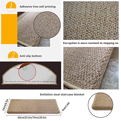 Alfombra de escalera con punta redondeada y adhesivo reutilizable lavable 8