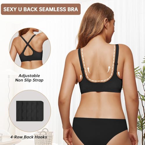 Image of OEAK Womens Wireless Jelly Bras Push Up Bralette Full Coverage No Underwire Bra Comfortable Everyday Seamless Tshirt Bras